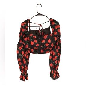 Fashion nova cherry pie corset top size L new with tags